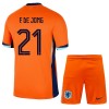 Maillot de Supporter Pays-Bas Frenkie de Jong 21 Domicile Euro 2024 Pour Enfant